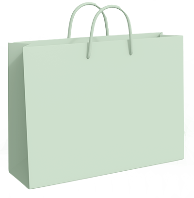Green colored gift bag